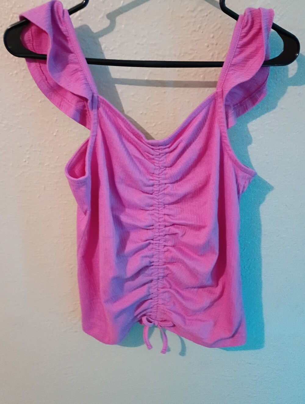 Girls Place Size 16 Pink Ruffled Ruched Tank Top